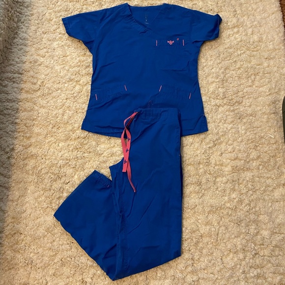 Med Couture Blue Scrub Set XS - Picture 2 of 6